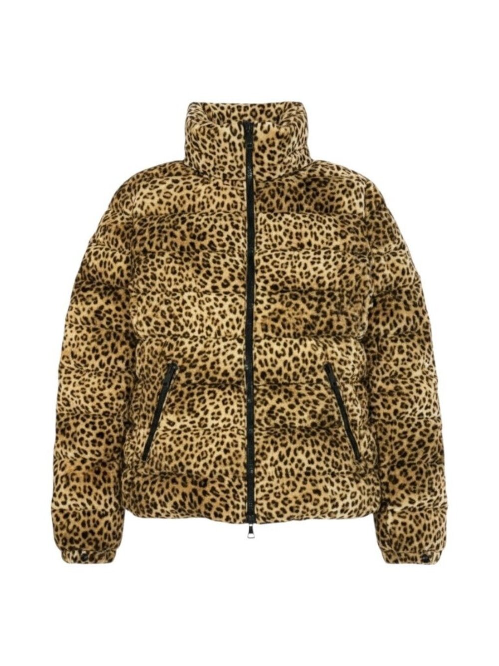Moncler Bady Leopard Print Down Jacket Puffer Brown